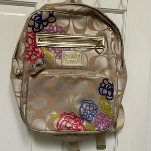 Authentic Coach Backpack gold